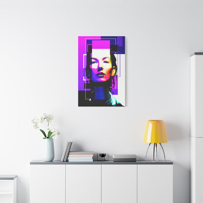 Neon Geometry Portrait Wall Art & Canvas Print