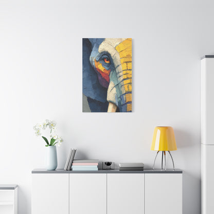 Expressive Oil Impasto Elephant Close-Up Wall Art & Canvas Print