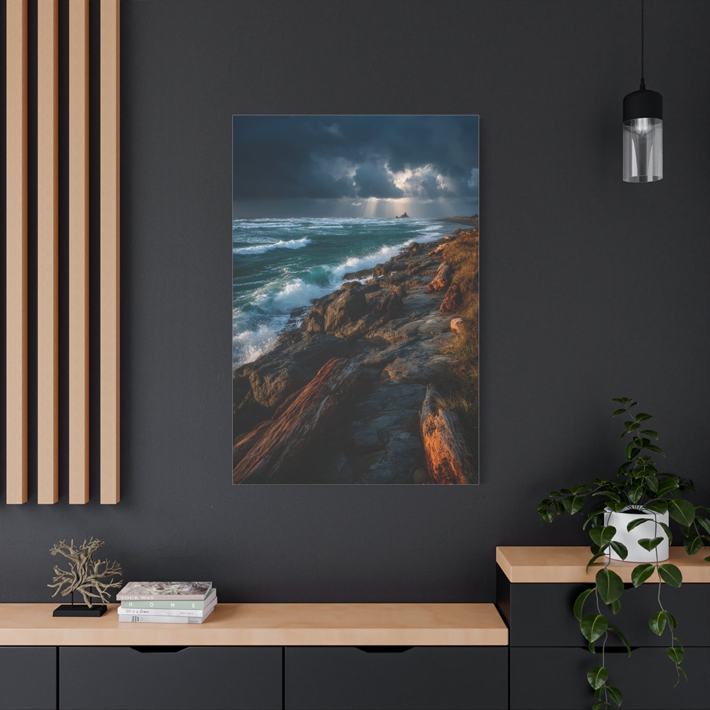 Storm Coast Driftwood Shoreline Wall Art & Canvas Print