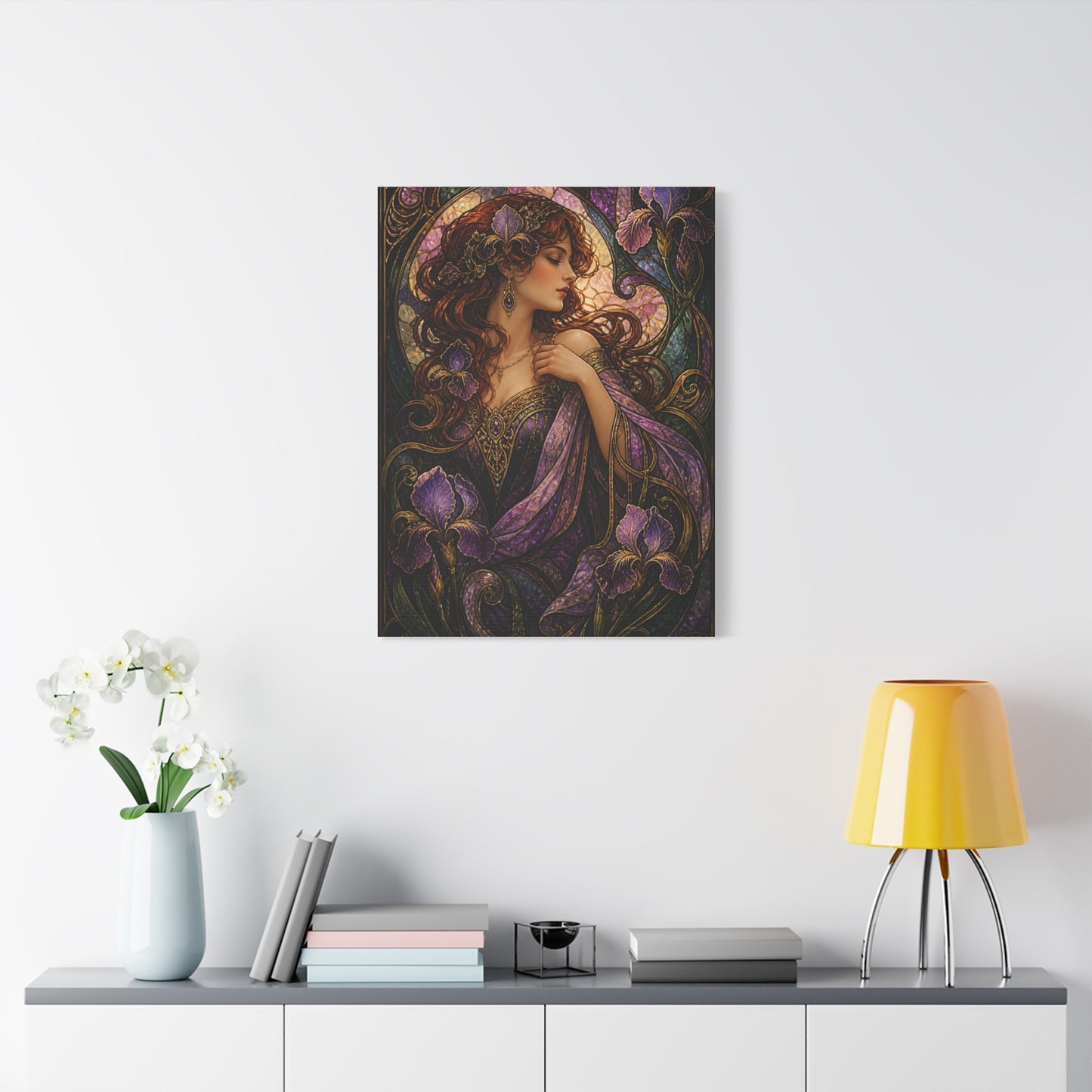 Art Nouveau Iris Muse Portrait Wall Art & Canvas Print