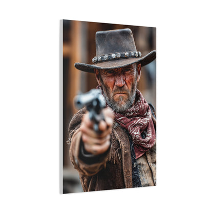 Cowboy Campfire in the Mountain Valley Wall Art & Canvas Print