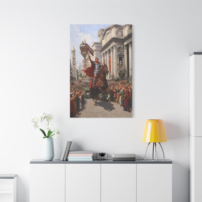 Roman Emperor Riding Through Ancient Rome Wall Art & Canvas Print