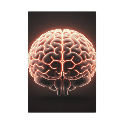 Neon Brain Art Canvas – Glowing Anatomy Wall Decor