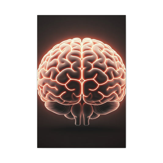 Neon Brain Art Canvas – Glowing Anatomy Wall Decor
