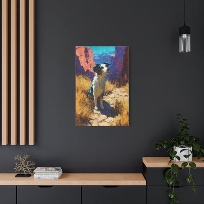 Australian Shepherd Desert Canyon Wall Art & Canvas Print
