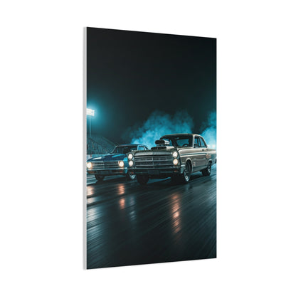 1967 Dodge Coronet Super Stock vs Chevrolet Biscayne 409 Drag Duel Wall Art & Canvas Prints