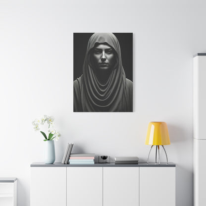 Veiled Serenity Black & White Portrait Wall Art & Canvas Prints