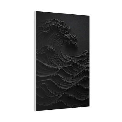 Dark Textured Wave Monochrome Statement Wall Art & Canvas Print