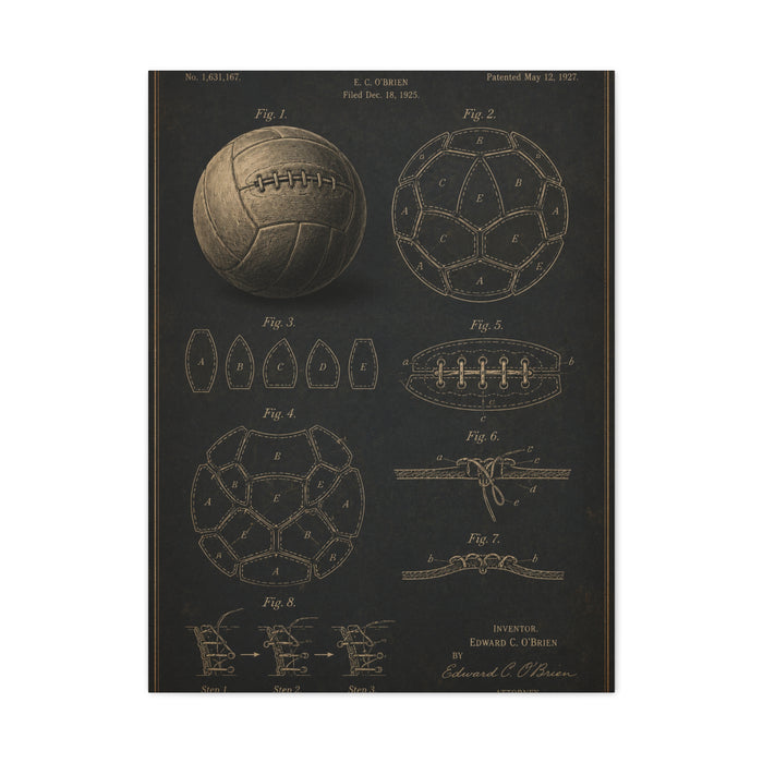 Vintage Soccer Ball Patent Sports Wall Art & Canvas Print