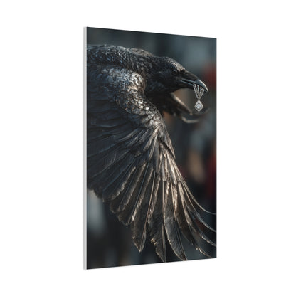 Crow Stealing Diamond Earring Wall Art & Canvas Print