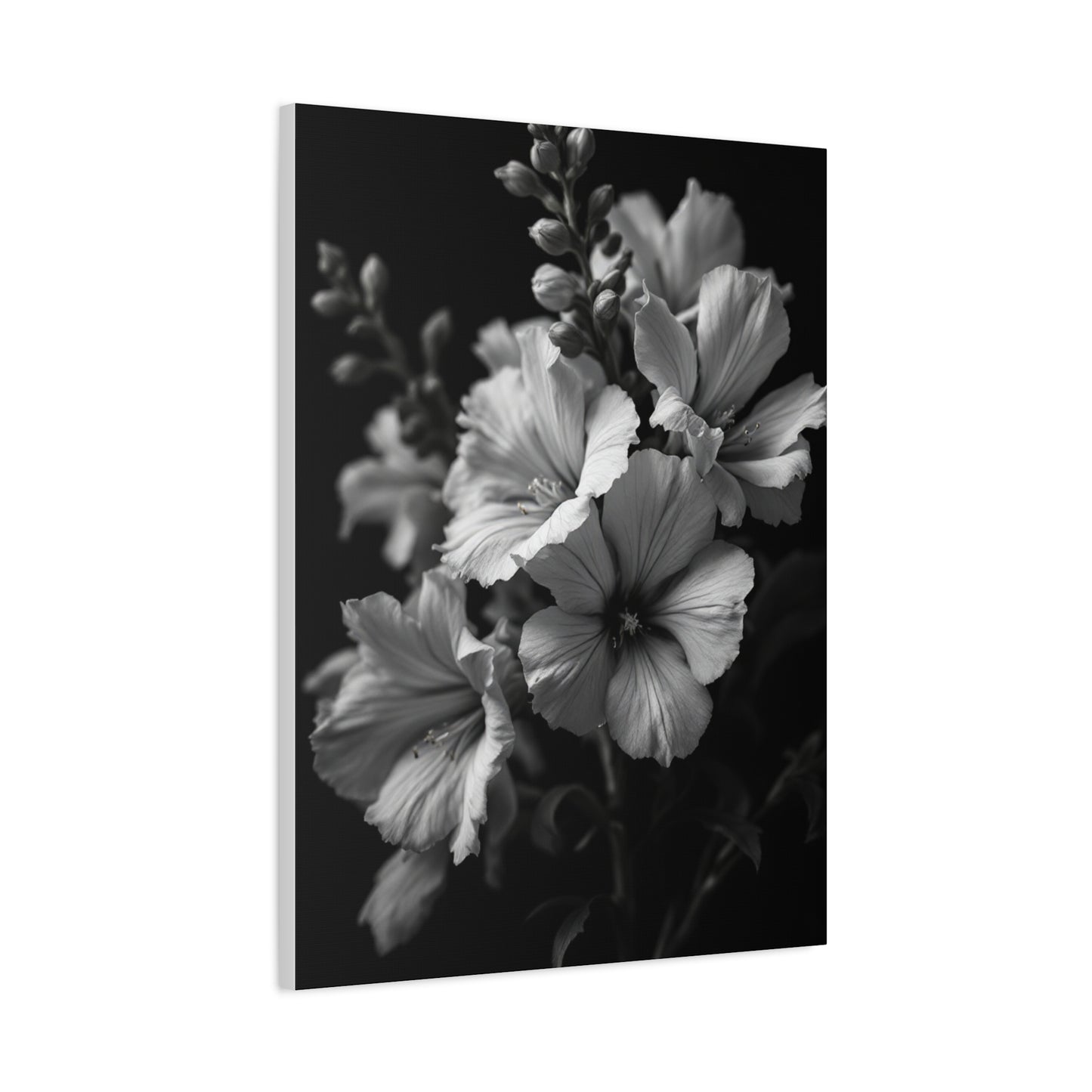 Classic Wildflower Cluster in Monochrome Wall Art & Canvas Prints