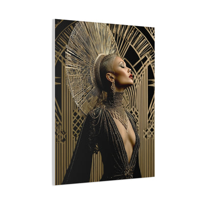 Art Deco Gold Muse Portrait Wall Art & Canvas Print