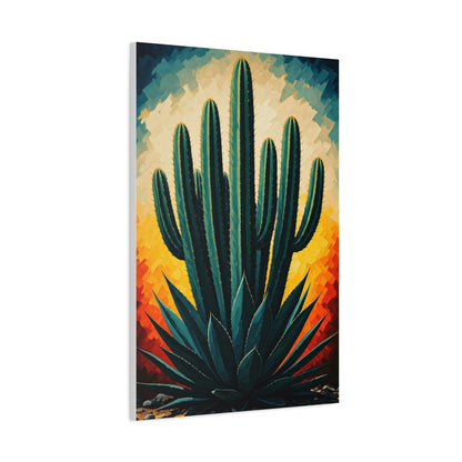 Sunburst Desert Saguaro Illustration Wall Art & Canvas Prints
