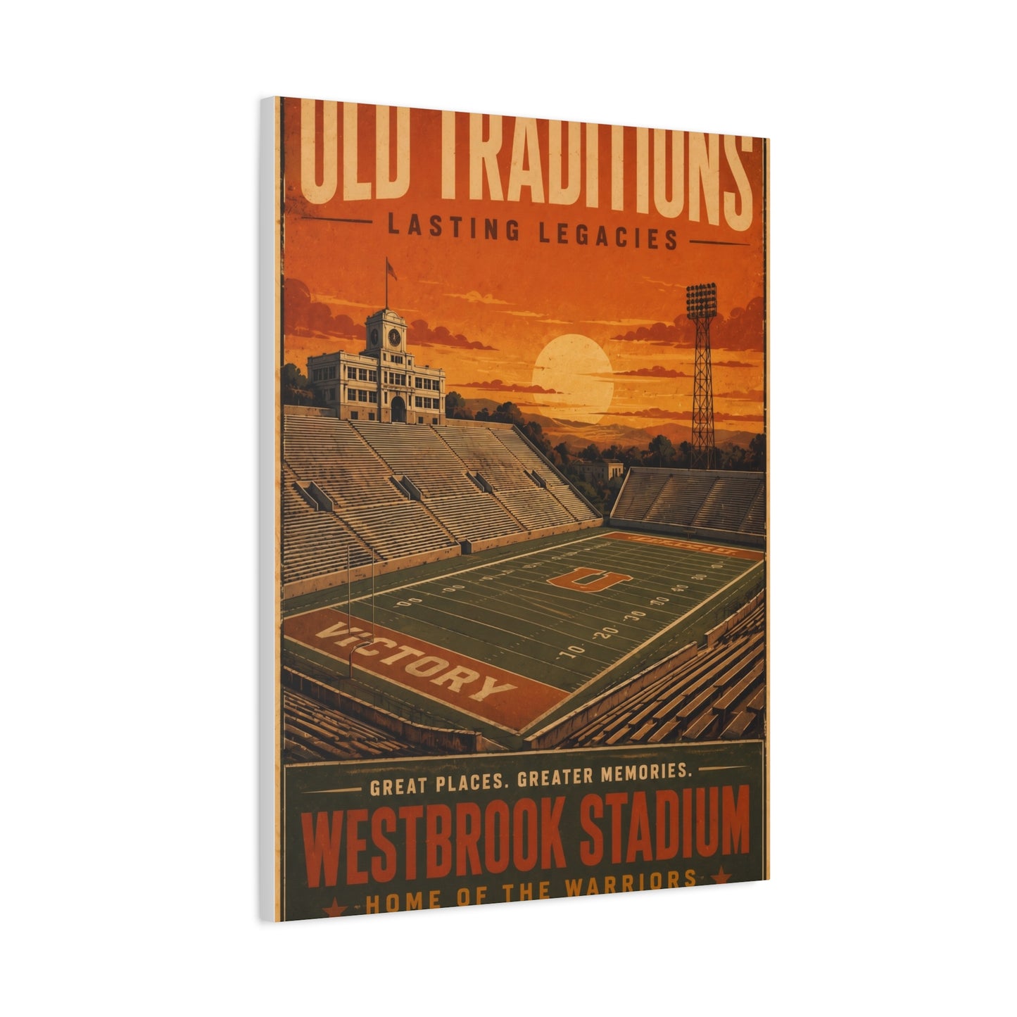 Westbrook Stadium Vintage Legacy Sports Wall Art & Canvas Print