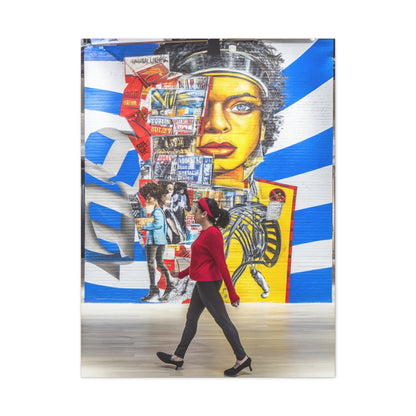 Urban Collage Mural Portrait Wall Art & Canvas Print