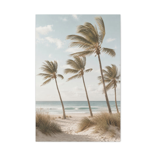 Coastal Palm Breeze Minimal Trees Wall Art & Canvas Print