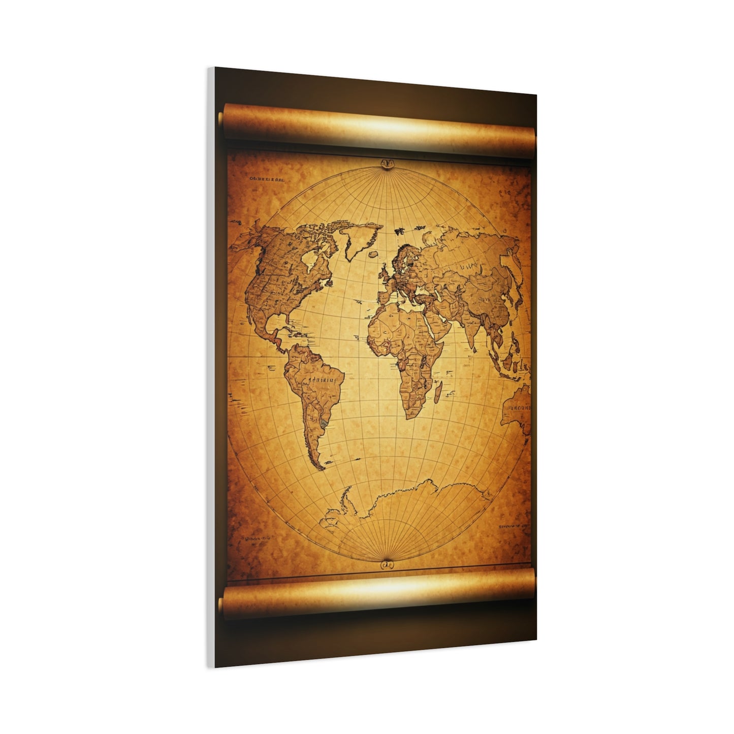 Classic Sepia World Atlas Scroll Wall Art & Canvas Prints