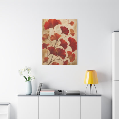 Red Ginkgo Botanical Composition Wall Art & Canvas Print