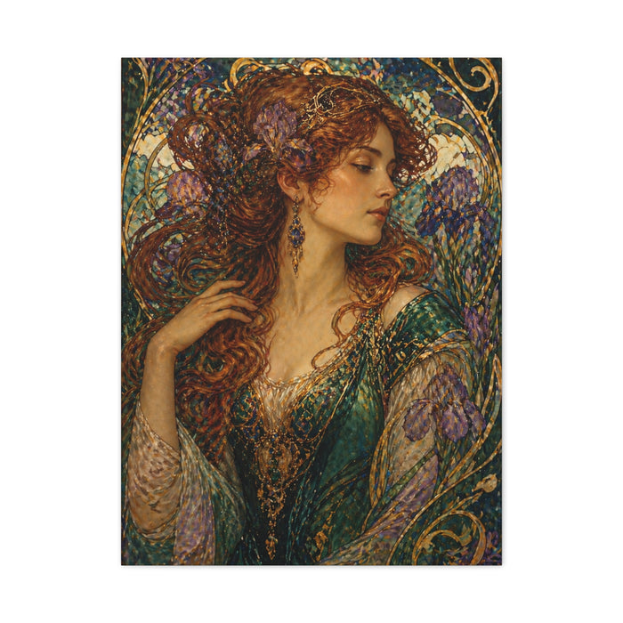 Art Nouveau Woman Ornamental Portrait Wall Art & Canvas Print