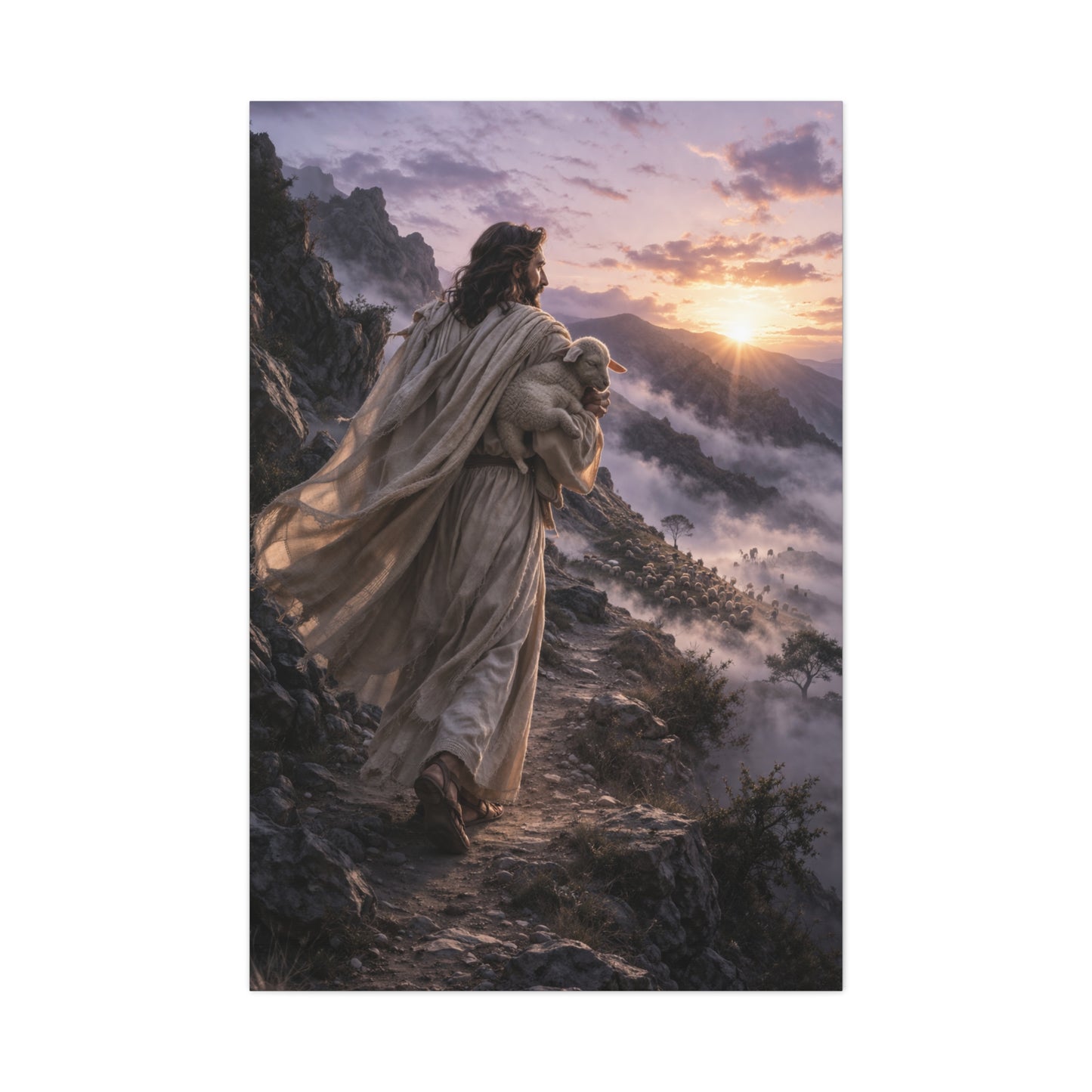 The Good Shepherd Mountain Path Wall Art & Canvas Print