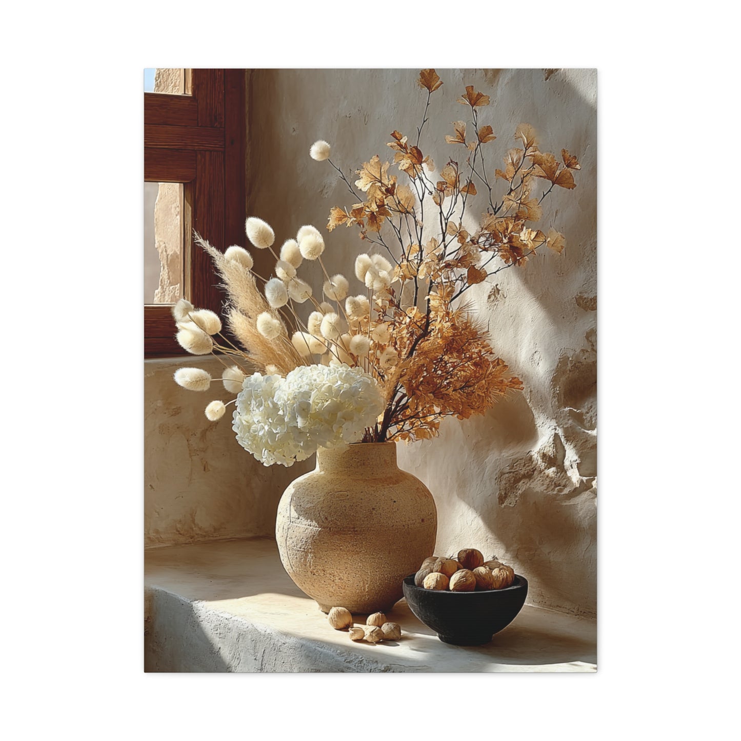 Neutral Dried Autumn Arrangement Wall Art & Canvas Print