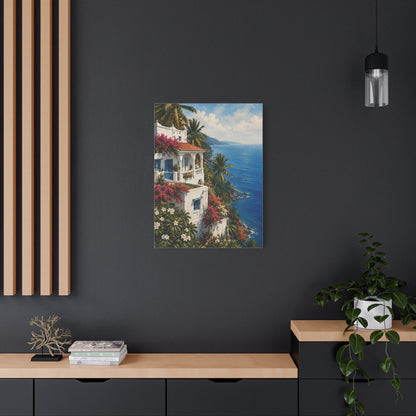 Mediterranean Coastal Villa Escape Tropical Wall Art & Canvas Print