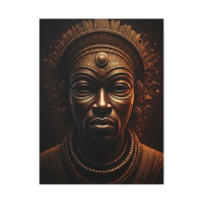 Golden Tribal Mask Legacy Wall Art & Canvas Prints