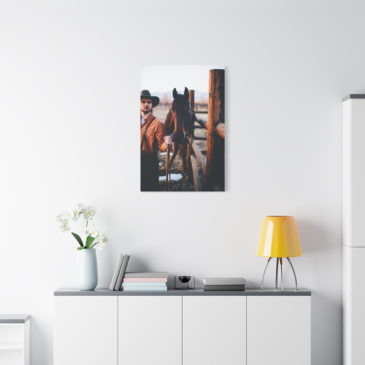 Ranch Fence Cowboy Wall Art & Canvas Print