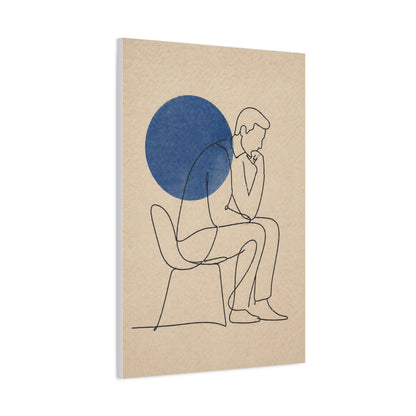 Modern Thinker Line Study Wall Art & Canvas Print