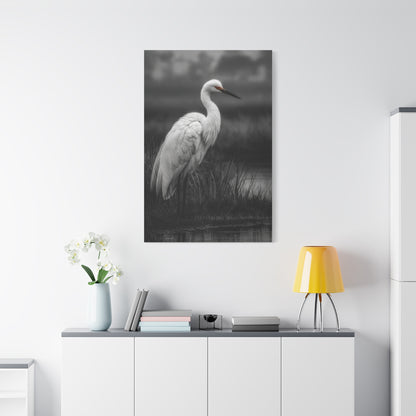 Light Grey Crane Mist Portrait Wall Art & Canvas Print