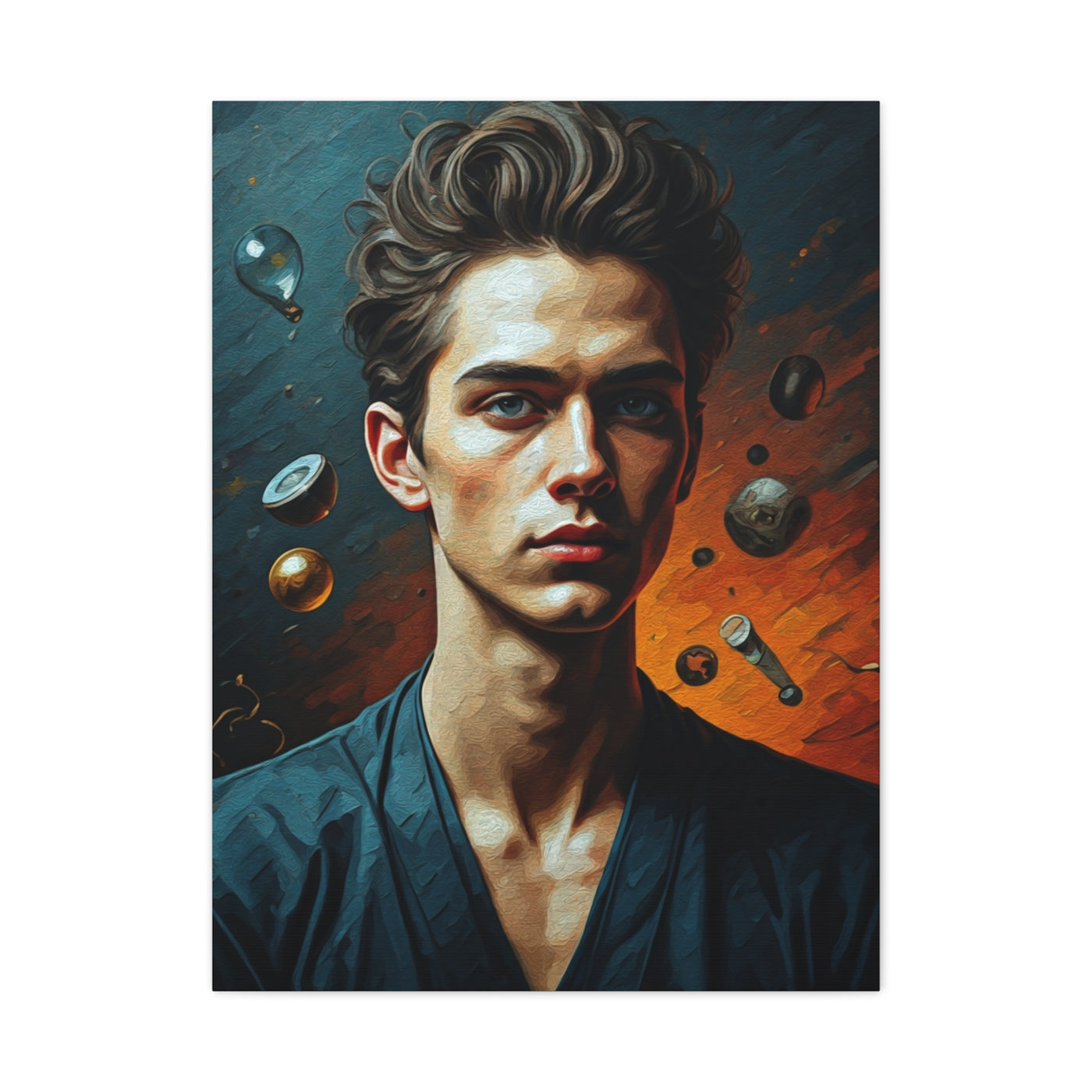 Abstract Energy Male Portrait Wall Art & Canvas Print
