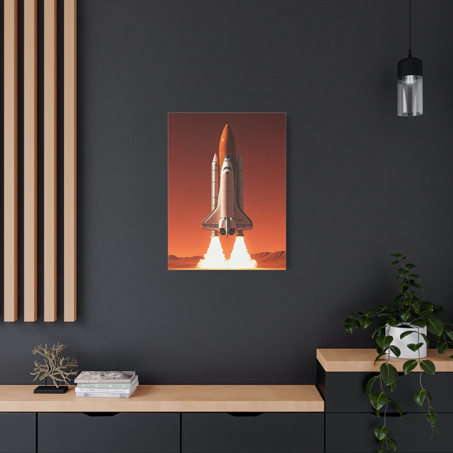 Red Sky Rocket Launch Wall Art & Canvas Prints