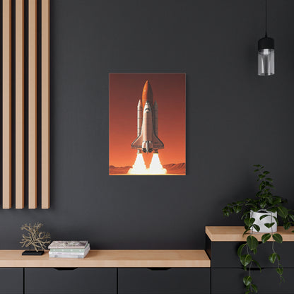 Red Sky Rocket Launch Wall Art & Canvas Prints