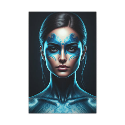 Celestial Blue Figure Portrait Wall Art & Canvas Prints