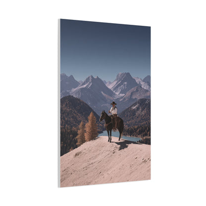 Mountain Overlook Cowboy Wall Art & Canvas Print