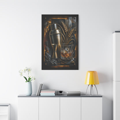 Industrial Cocktail Metal Relief Wall Art & Canvas Print