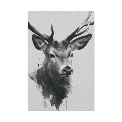 Minimal Ink Wash Deer Portrait Wall Art & Canvas Print