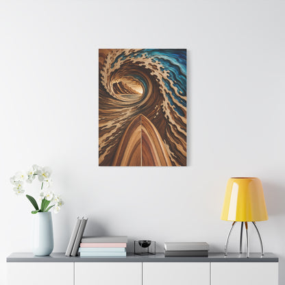 Surfboard Perspective Wooden Wave Tunnel Wall Art & Canvas Print