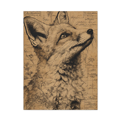 Vintage Natural History Fox Study Wall Art & Canvas Print