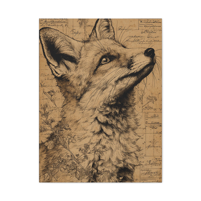 Vintage Natural History Fox Study Wall Art & Canvas Print