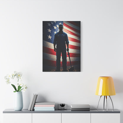 Soldier of Honor Before the Flag Wall Art & Canvas Prints