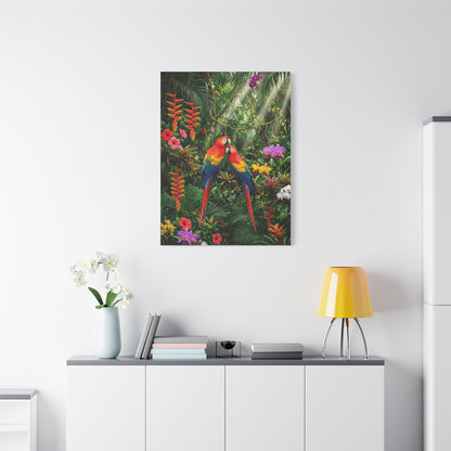Vibrant Jungle Parrot Paradise Tropical Wall Art & Canvas Print