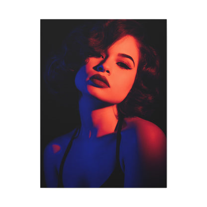 Neon Shadow Fashion Portrait Wall Art & Canvas Print