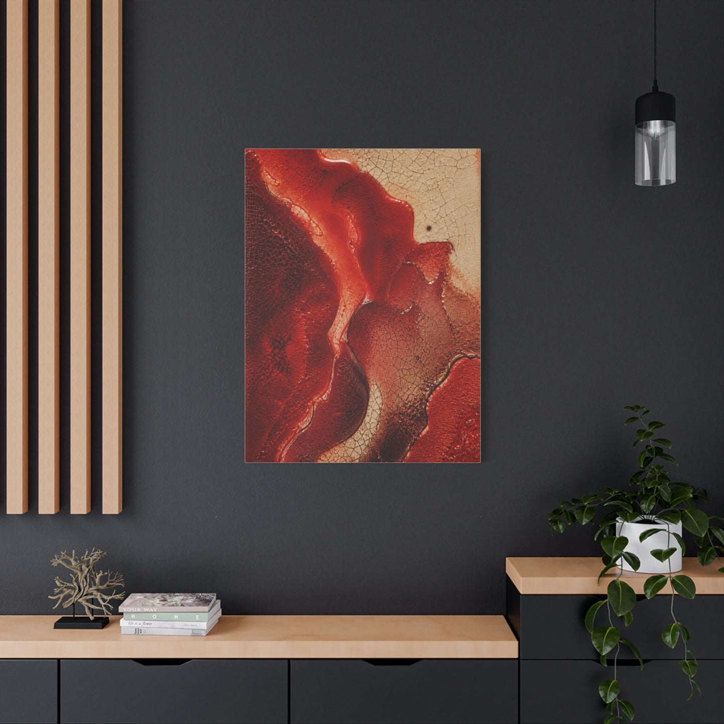 Red Ceramic Glaze Texture Wall Art & Canvas Print
