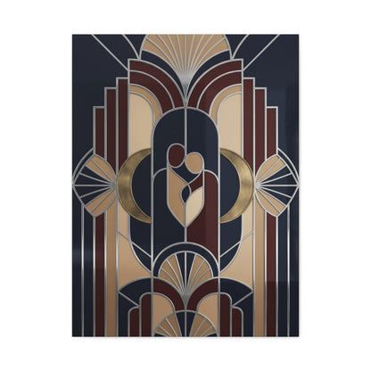 Neo-Deco Geometric Romance Composition Wall Art & Canvas Print