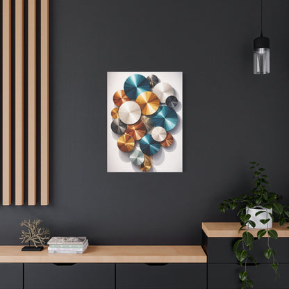 Overlapping Multicolor Metal Circles Wall Art & Canvas Print