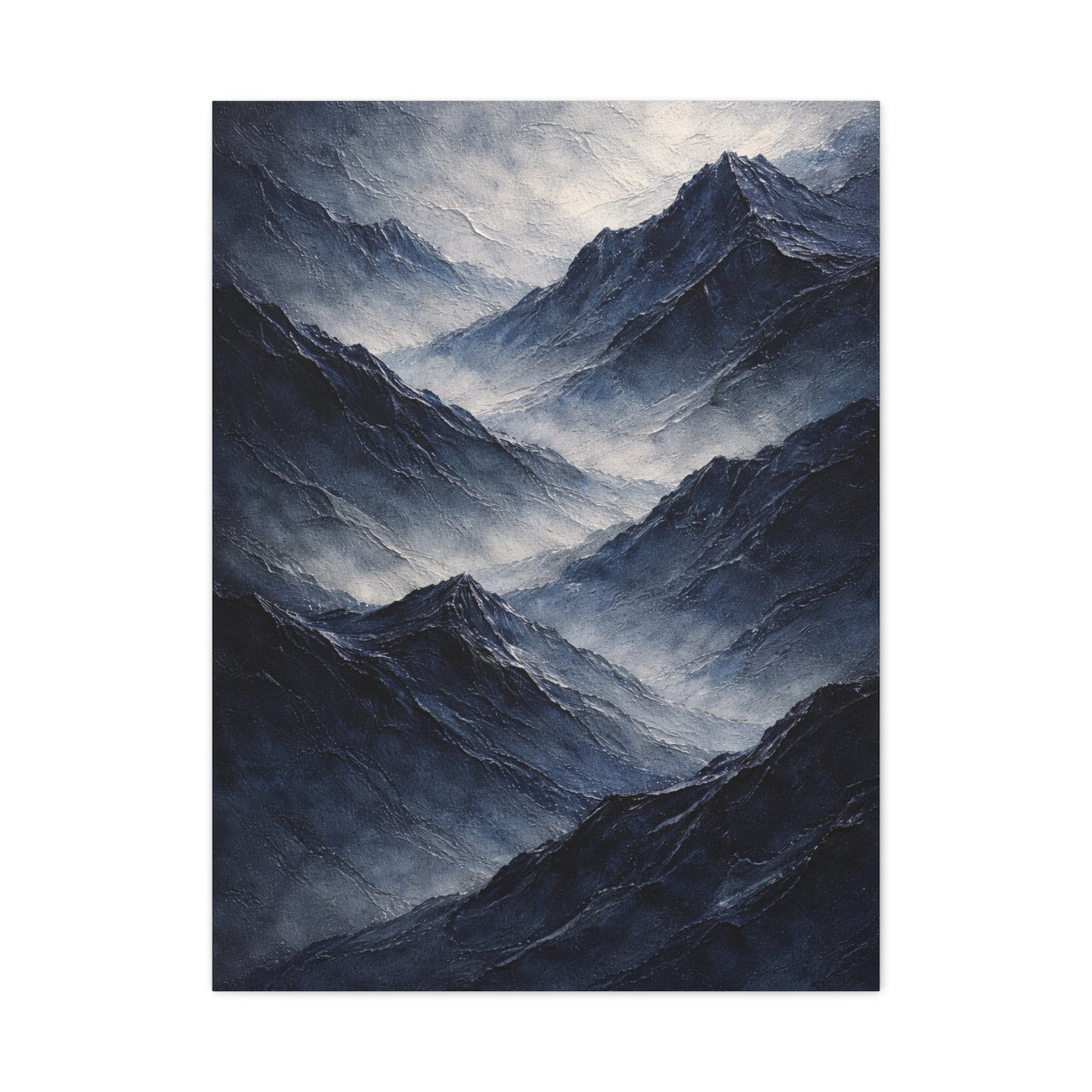 Textured Navy Mountain Horizon Wall Art & Canvas Print