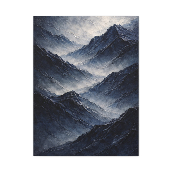 Textured Navy Mountain Horizon Wall Art & Canvas Print