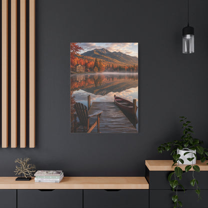 Adirondack Mirror Lake Autumn Wall Art & Canvas Print
