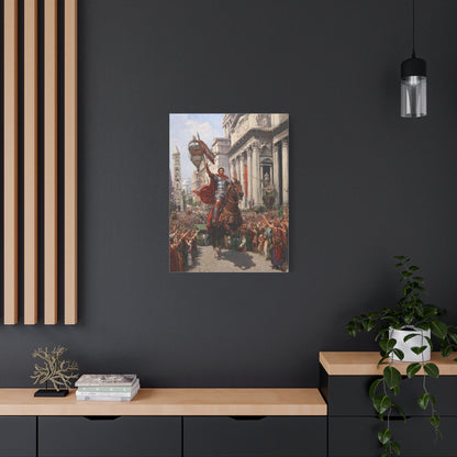 Roman Emperor Riding Through Ancient Rome Wall Art & Canvas Print